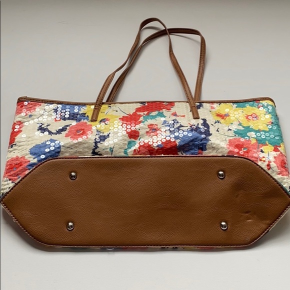 One Nine West "It Girl" Floral Blue Tote - Picture 6 of 12